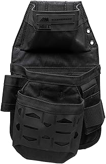 The Diamondback Eagle X Pouch - Durable & Abrasion-Resistant Electrician Tool Pouch - Includes 3 Total Pouches with Square Holder - Tool Belt Accessory (9